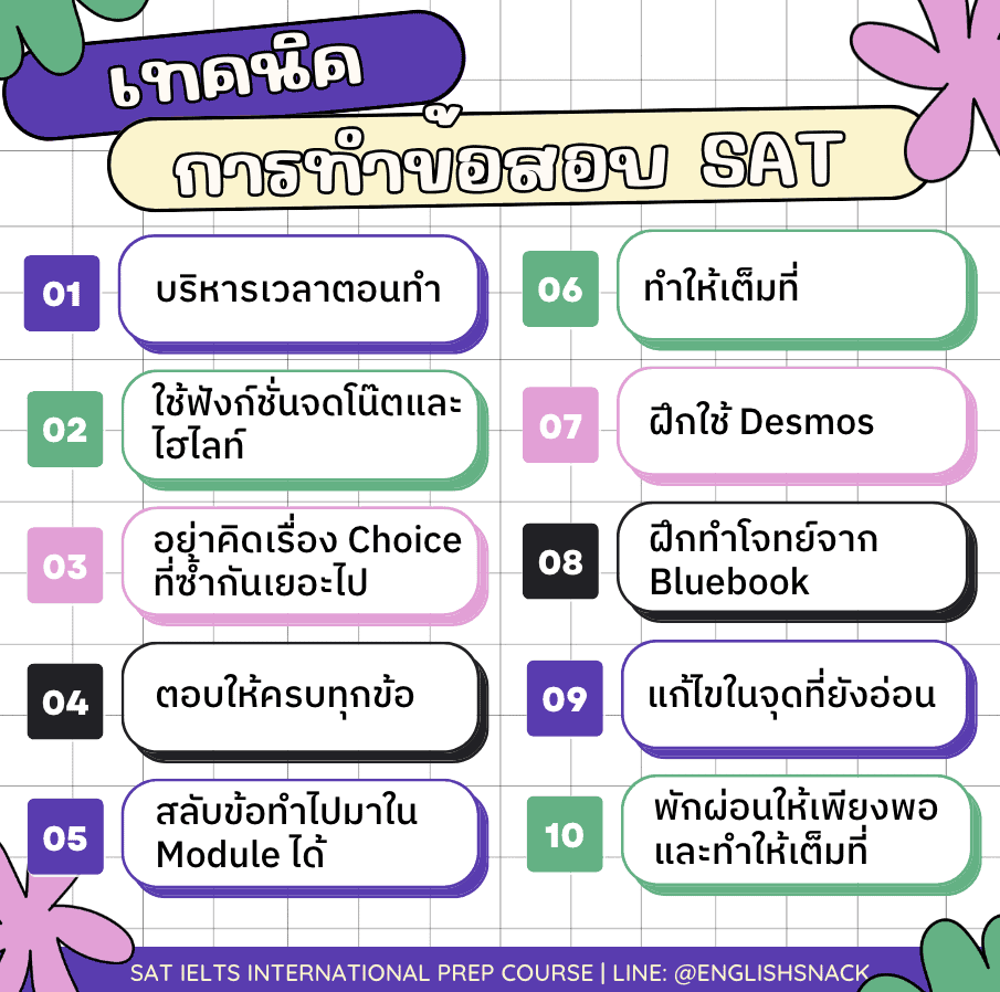 เทคนิคการทำข้อสอบ sat